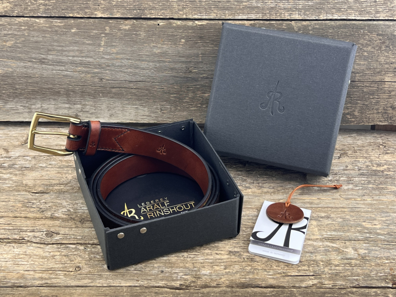 Gürtel mit Halbschließe 35 mm (Cognac)