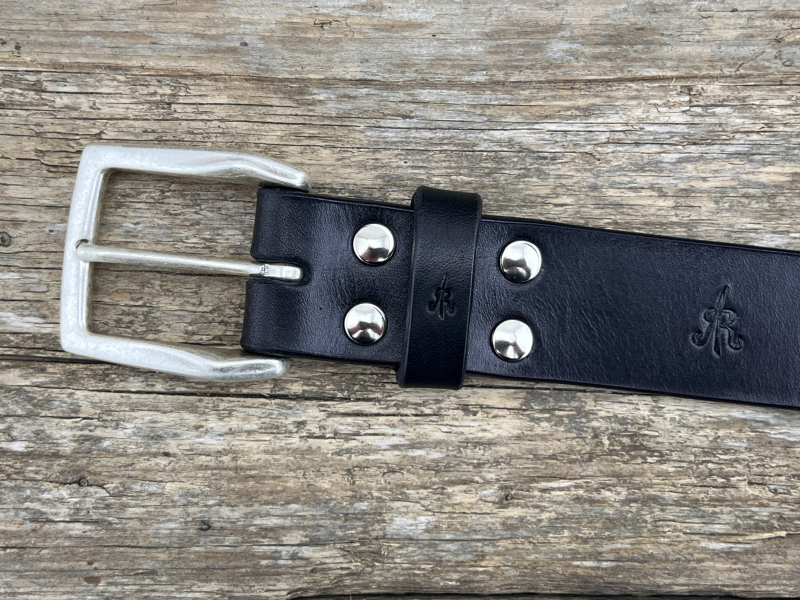 Preview: Gürtel mit Halbschließe 35 mm (Schwarz)