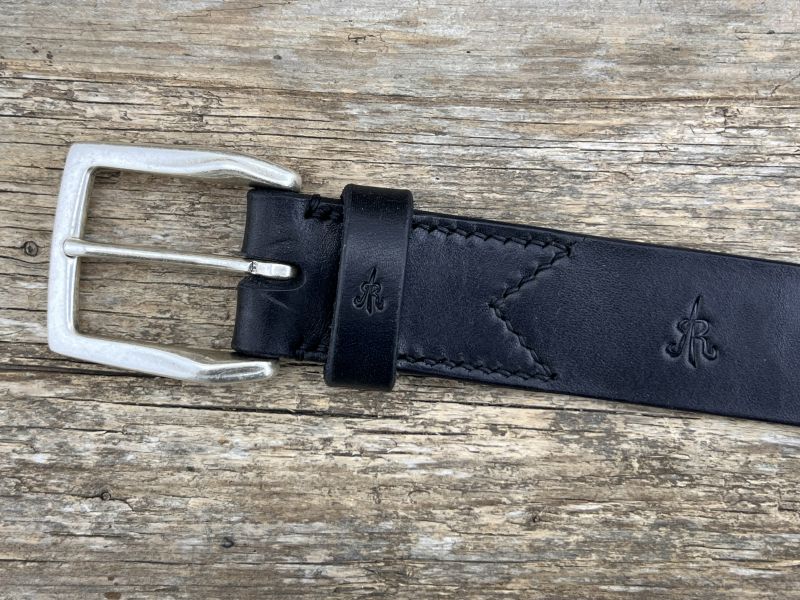 Preview: Gürtel mit Halbschließe 35 mm (Schwarz)