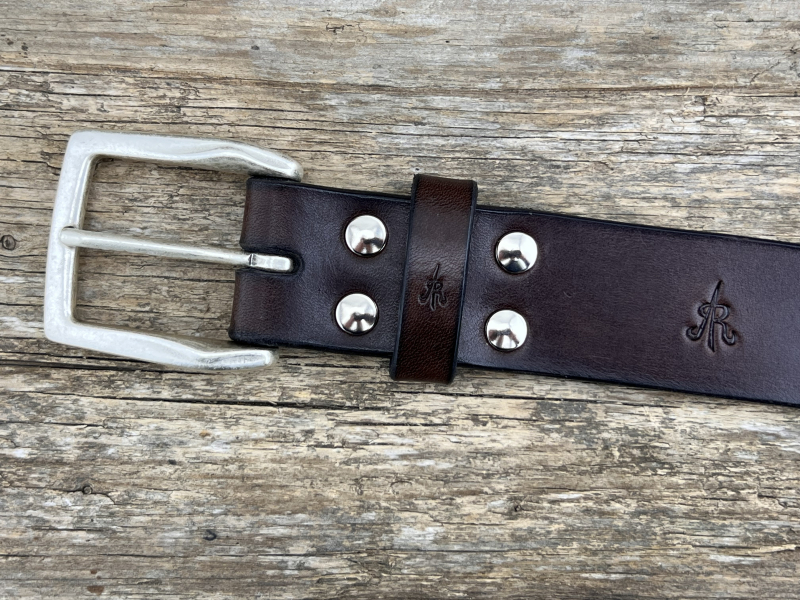 Preview: Gürtel mit Halbschließe 35 mm (Braun)