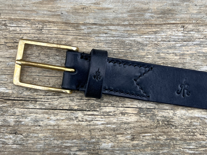 Preview: Gürtel mit Halbschließe 30 mm (Schwarz)