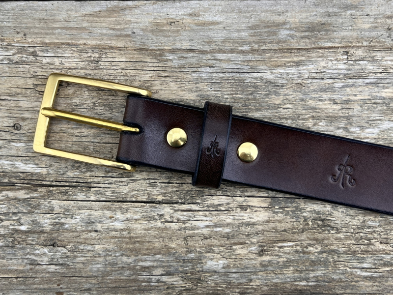 Preview: Gürtel mit Halbschließe 30 mm (Braun)