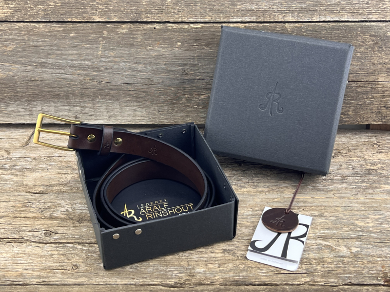 Preview: Gürtel mit Halbschließe 30 mm (Braun)