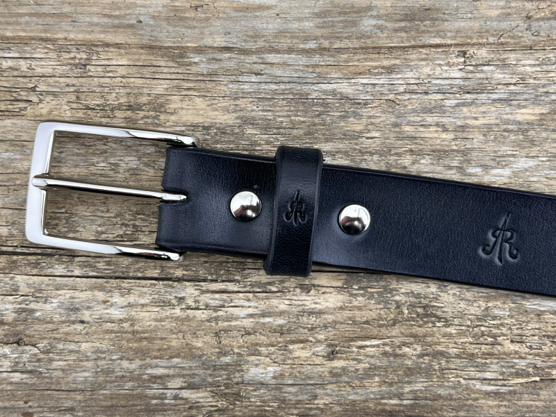 Preview: Gürtel mit Halbschließe (Schwarz)