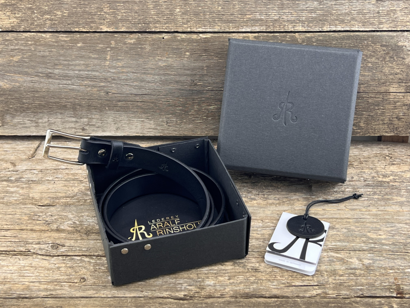 Preview: Gürtel mit Halbschließe (Schwarz)