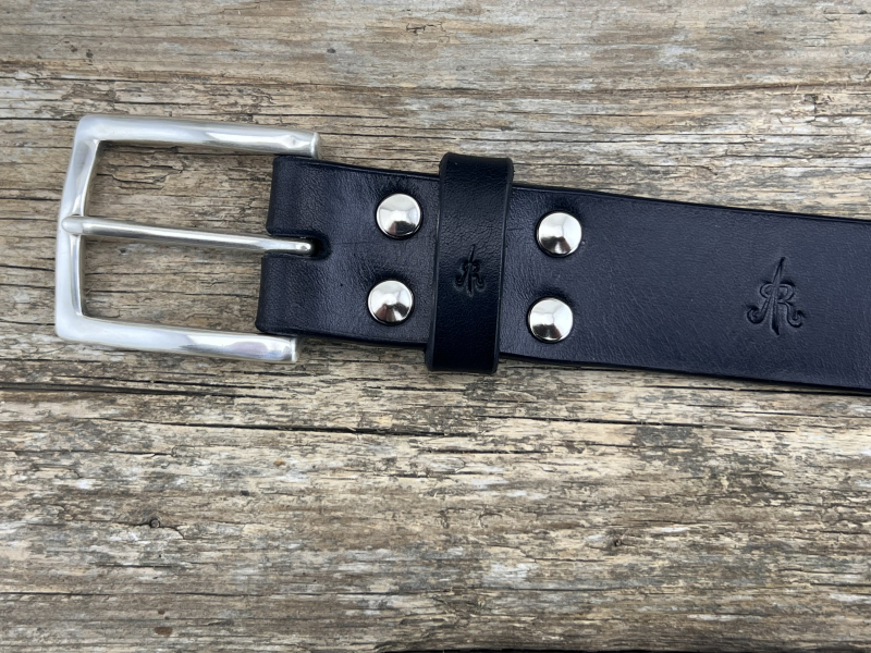 Preview: Gürtel mit Halbschließe 35 mm (Schwarz)