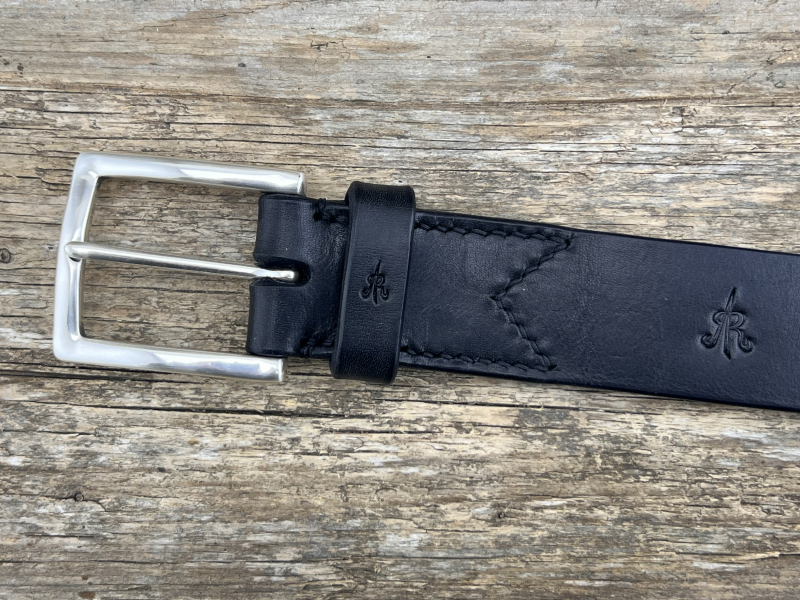 Preview: Gürtel mit Halbschließe 35 mm (Schwarz)