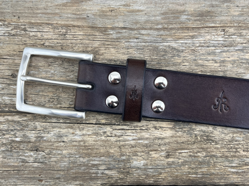 Preview: Gürtel mit Halbschließe 35 mm (Braun)