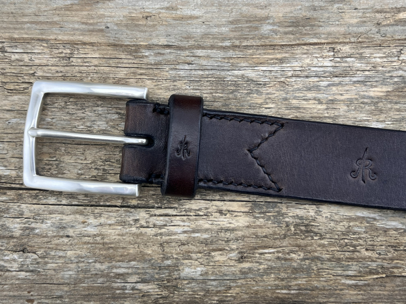 Preview: Gürtel mit Halbschließe 35 mm (Braun)