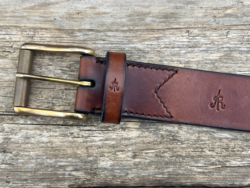 Preview: Gürtel mit Rollschließe (Cognac)