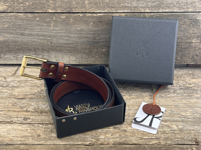 Preview: Gürtel mit Rollschließe (Cognac)