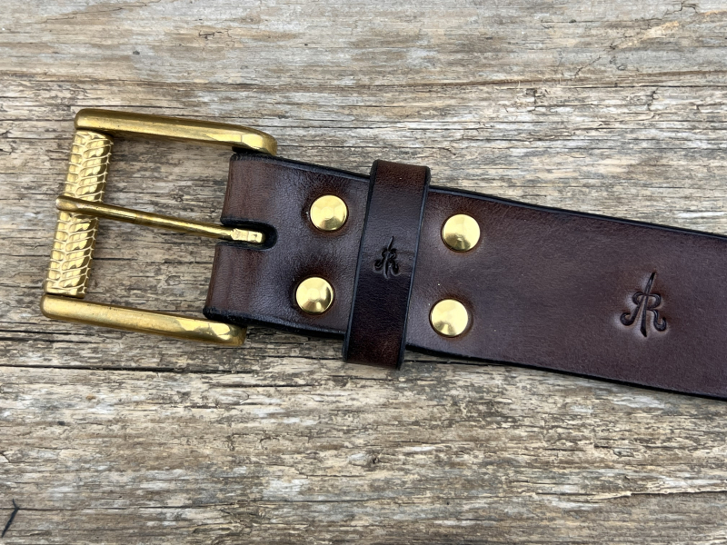 Preview: Gürtel mit Rollschließe 40 mm (Braun)