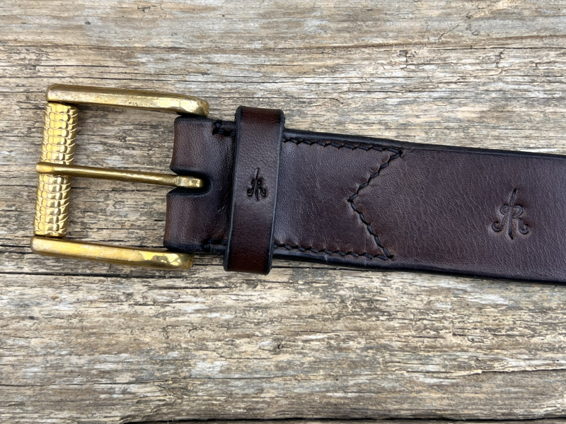 Preview: Gürtel mit Rollschließe 40 mm (Braun)