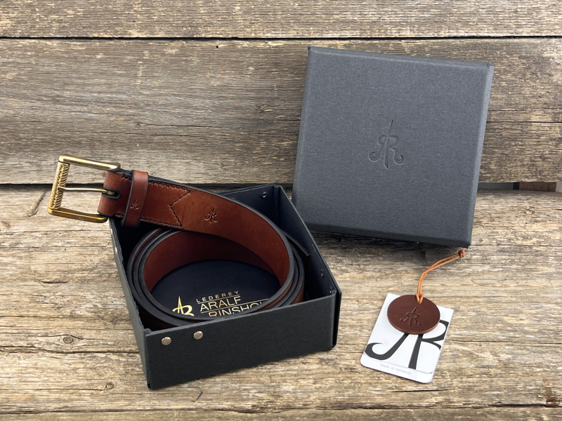 Gürtel mit Rollschließe 40 mm (Cognac)