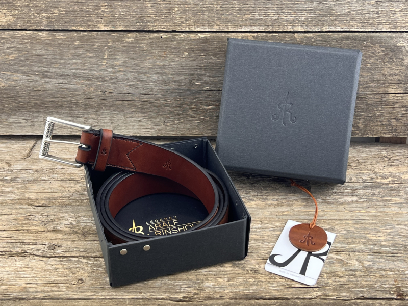 Gürtel mit Rollschließe 40 mm (Cognac)