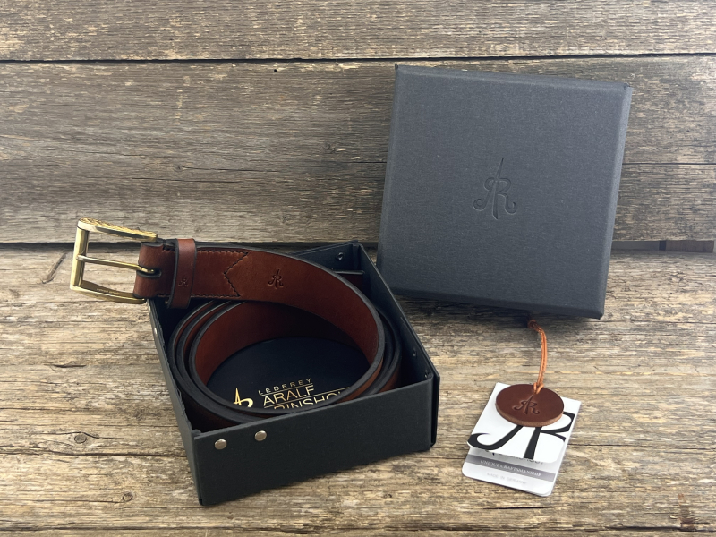 Gürtel mit Rollschließe 40 mm (Cognac)