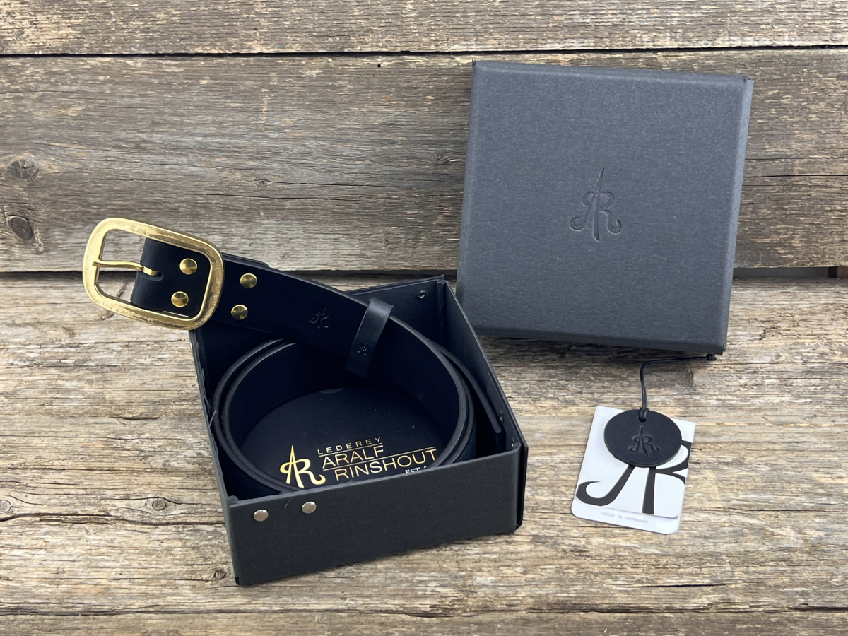 Gürtel mit Doppelstegschließe (Schwarz)