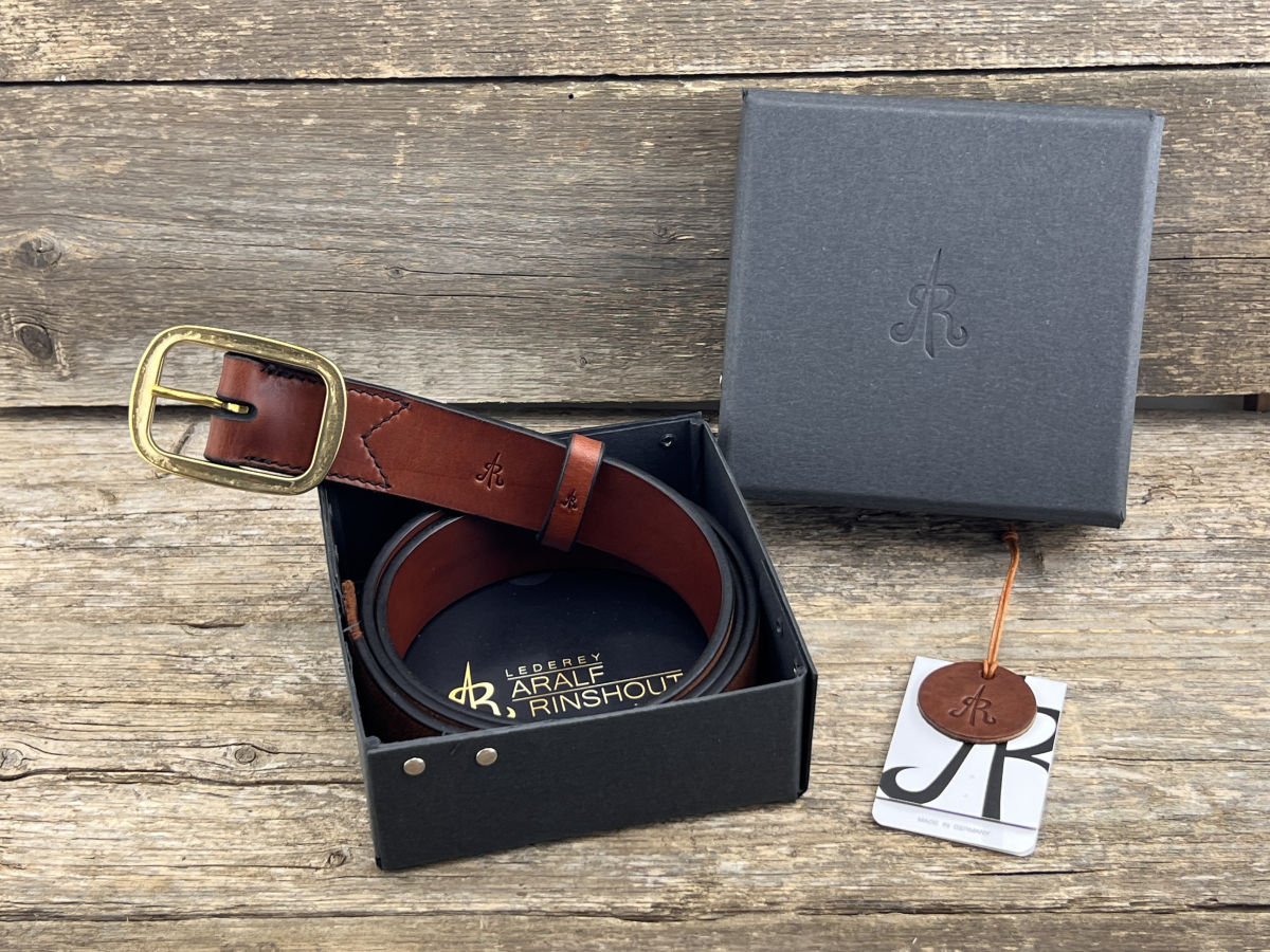 Gürtel mit Doppelstegschließe (Cognac)