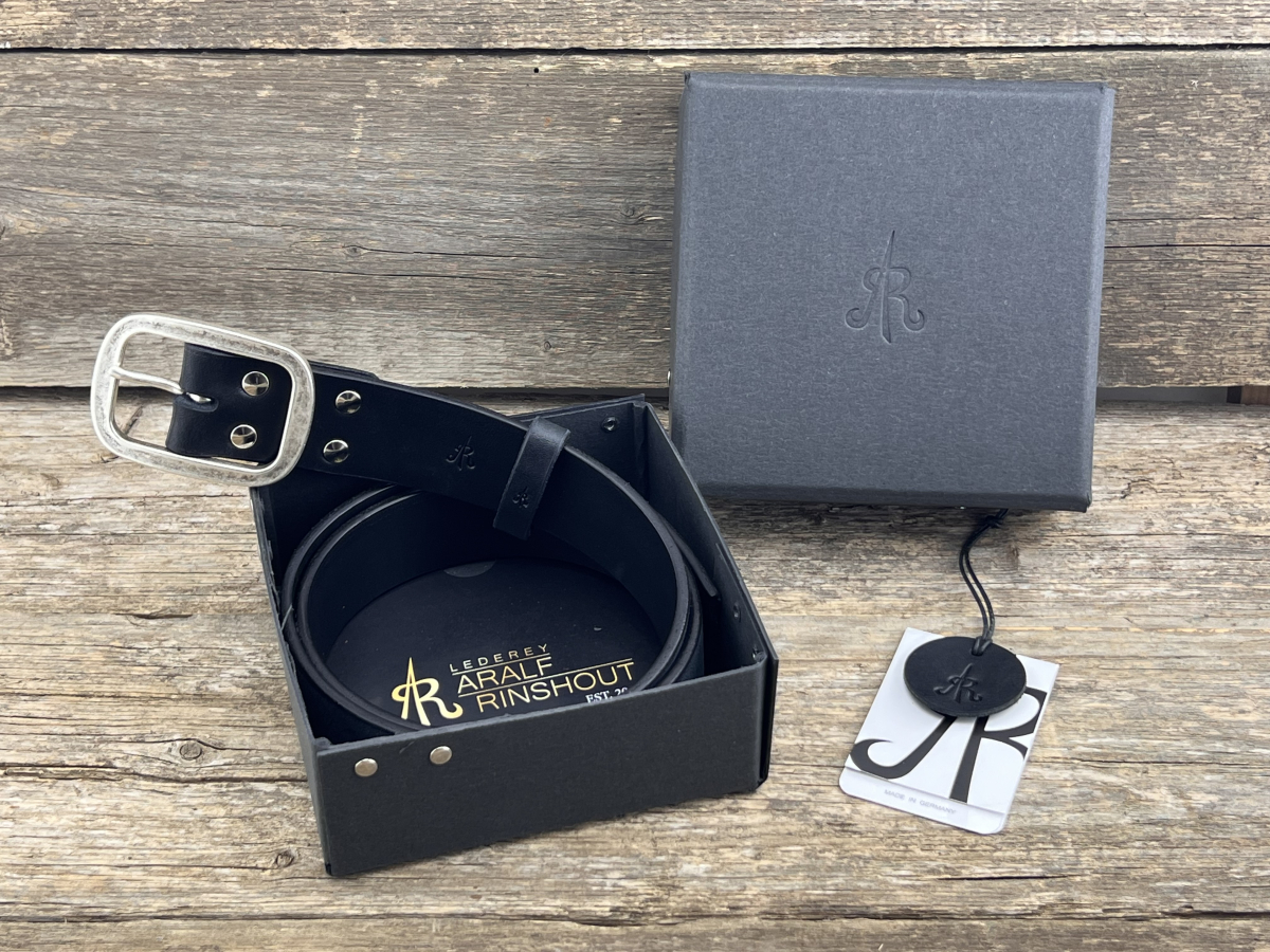 Gürtel mit Doppelstegschließe (Schwarz)