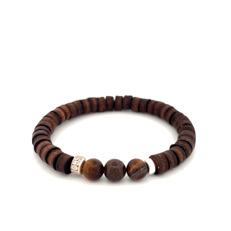 LeatherPearl Armband mit Tigerauge