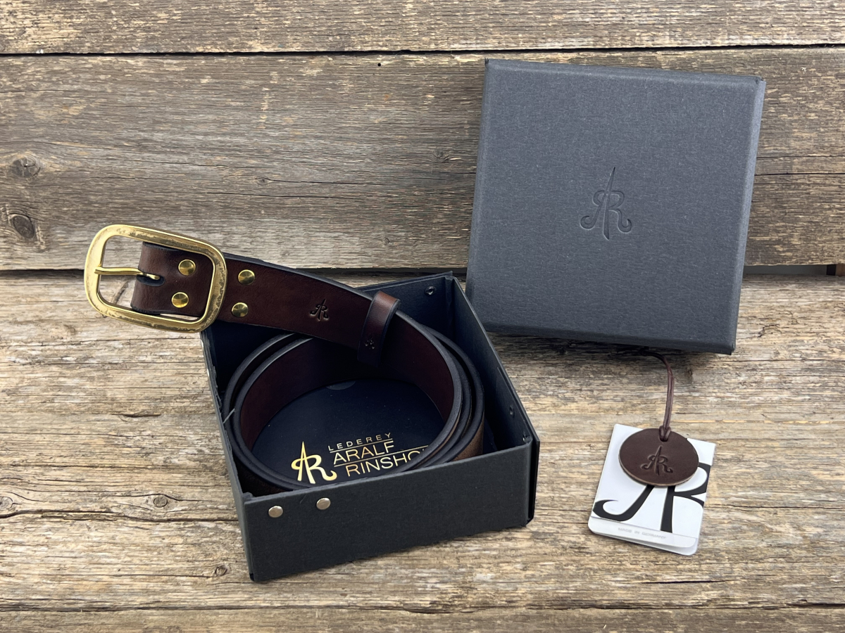 Belt with double bar clasp 40 mm (brown)