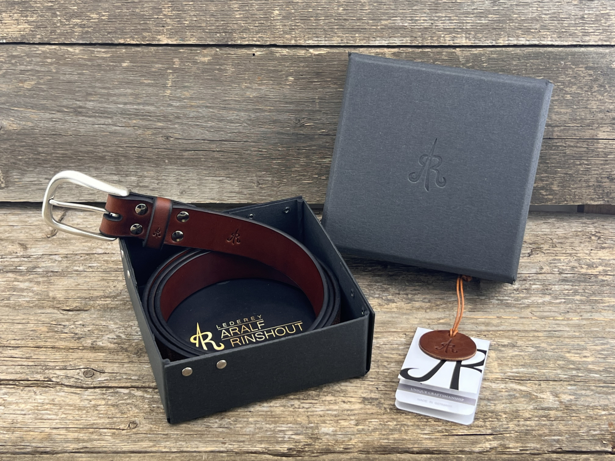 Gürtel mit Halbschließe 35 mm (Cognac)