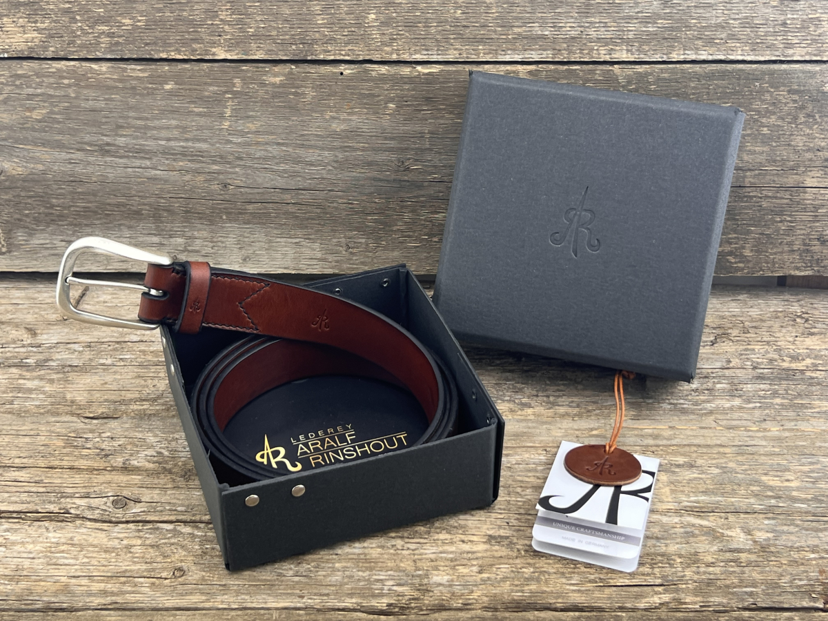 Gürtel mit Halbschließe 35 mm (Cognac)