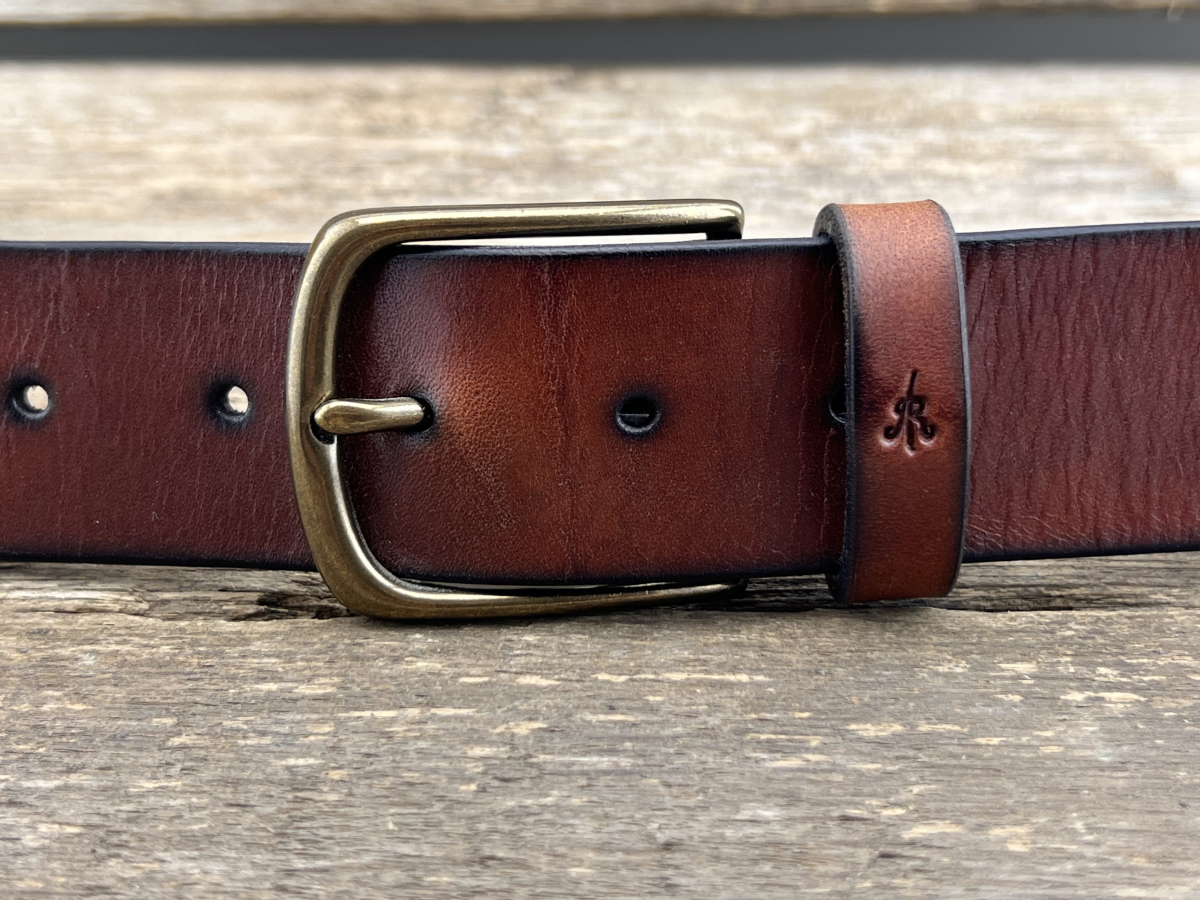 Belt with half clasp (cognac)