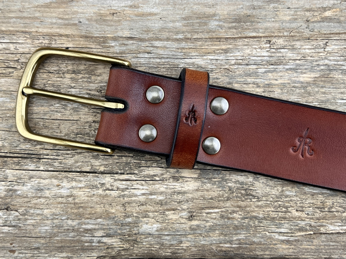 Belt with half clasp (cognac)