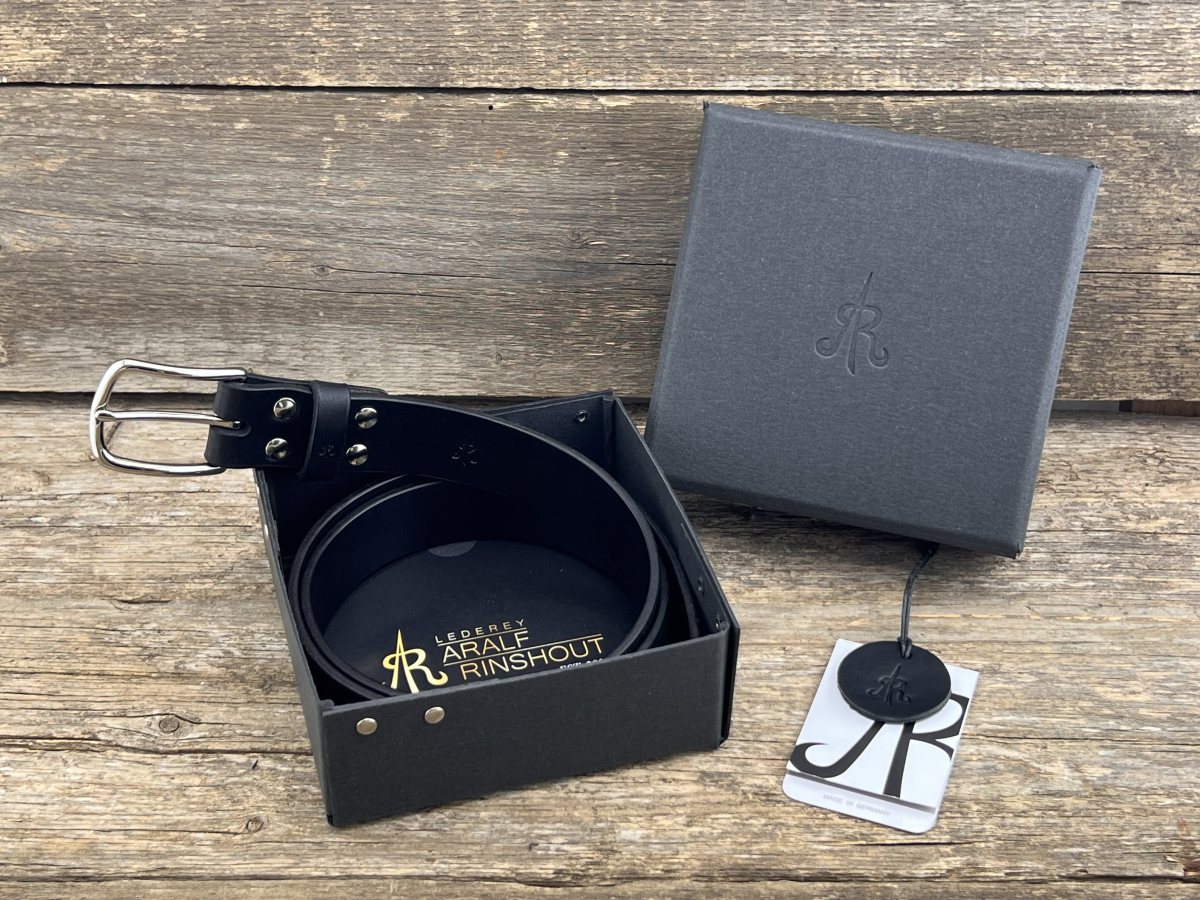 Gürtel mit Halbschließe 35 mm (Schwarz)