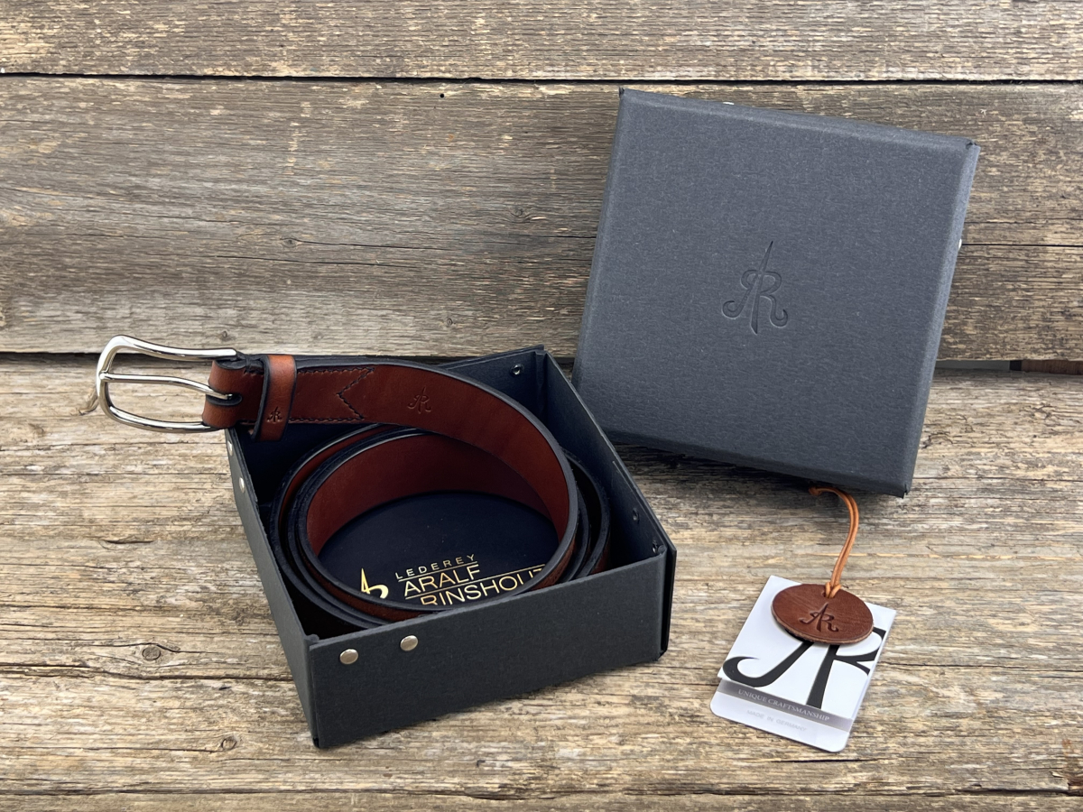 Gürtel mit Halbschließe 35 mm (Cognac)