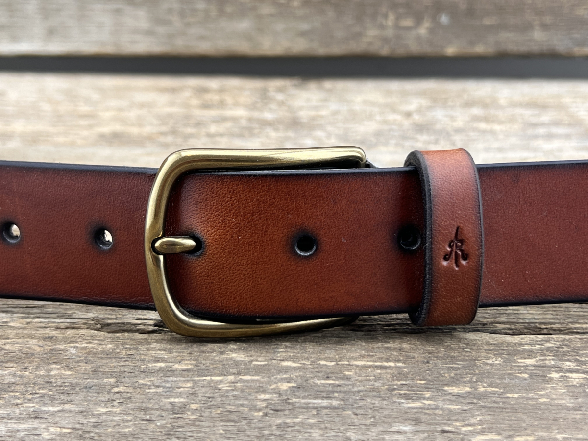 Gürtel mit Halbschließe 35 mm (Cognac)