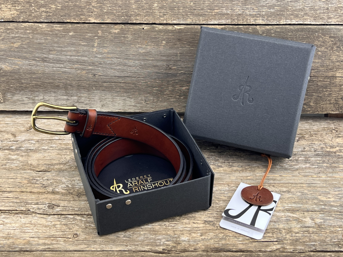 Gürtel mit Halbschließe 35 mm (Cognac)