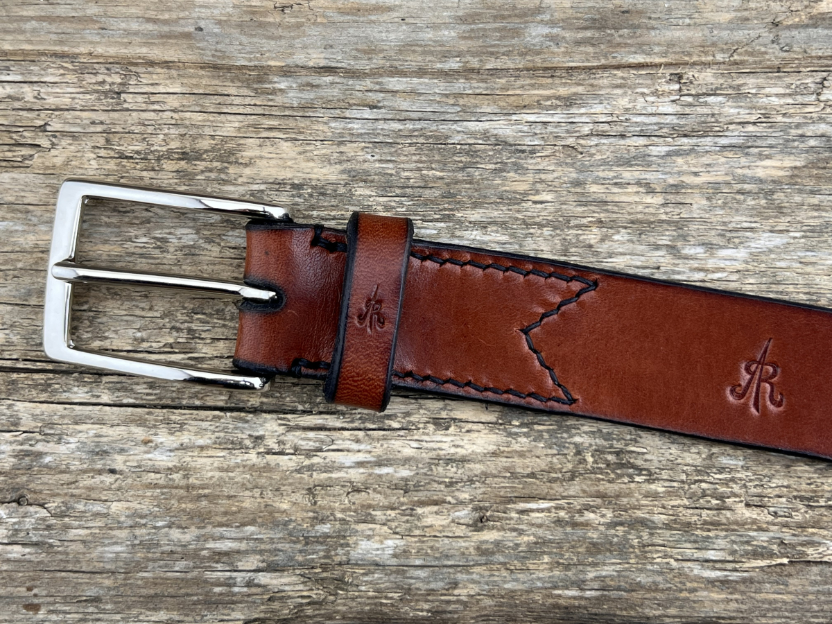 Belt with half clasp (cognac)