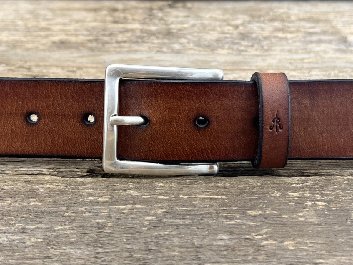 Gürtel mit Halbschließe 35 mm (Cognac)