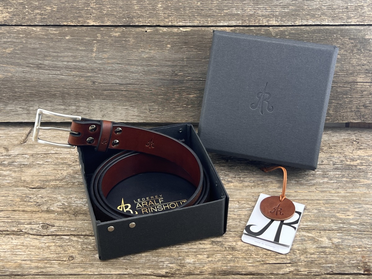 Gürtel mit Halbschließe 35 mm (Cognac)