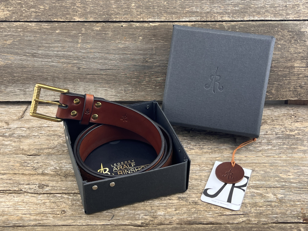 Gürtel mit Rollschließe 40 mm (Cognac)