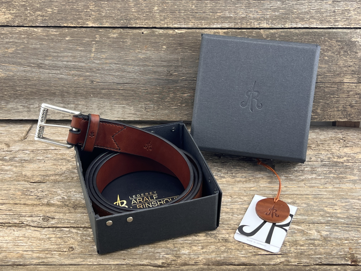 Gürtel mit Rollschließe 40 mm (Cognac)